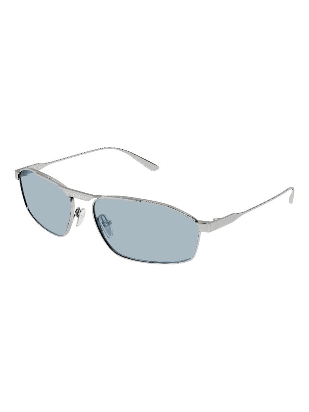 New Balenciaga Men's Sunglasses Silver Blue Lens Metal Frame BB0416S 005 63